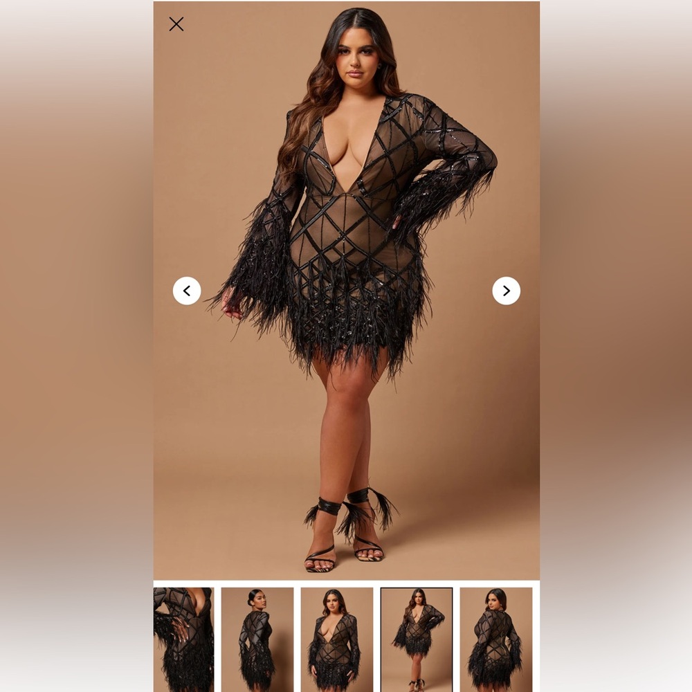 Fashion Nova Black and Tan Blouse with Fringe